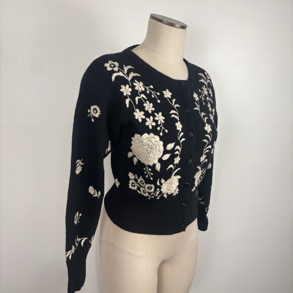 Vintage Sweaters - Vintage Woman's Sweater Express Tricot Size XS Lambswool and Angora Rabbit Black